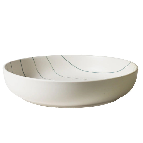 Salad Bowl | Cream with Green Stripe by Robert Gordon. Australian Art Prints and Homewares. Green Door Decor. www.greendoordecor.com.au
