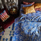 'Salina' Linen Quilt Cover | Lapis/Single by Sage and Clare. Australian Art Prints and Homewares. Green Door Decor. www.greendoordecor.com.au