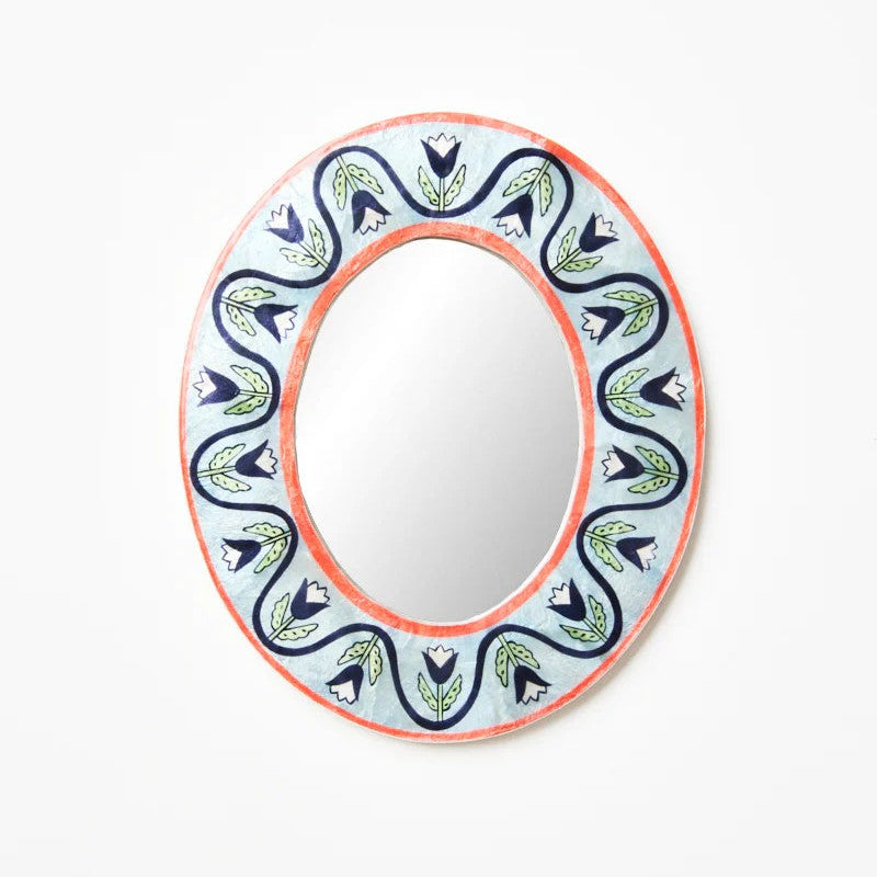 'Samira' Mirror | Blue Lotus by Jones and Co. Australian Art Prints, Gifts, Fashion and Homewares. Green Door Decor. www.greendoordecor.com.au