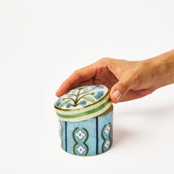 'Samira' Short Box | Blue Flower by Jones and Co. Australian Art Prints, Gifts, Fashion and Homewares. Green Door Decor. www.greendoordecor.com.au