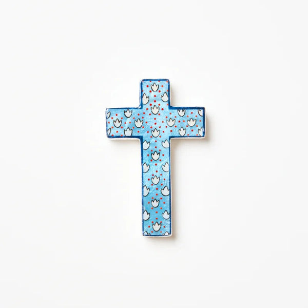 'Samira' Small Cross | Blue Lotus by Jones and Co. Australian Art Prints, Gifts, Fashion and Homewares. Green Door Decor. www.greendoordecor.com.au