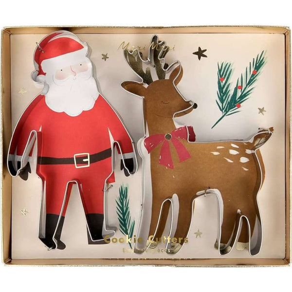 Santa & Reindeer Christmas Cookie Cutters by Meri Meri. Australian Art Prints and Homewares. Green Door Decor. www.greendoordecor.com.au