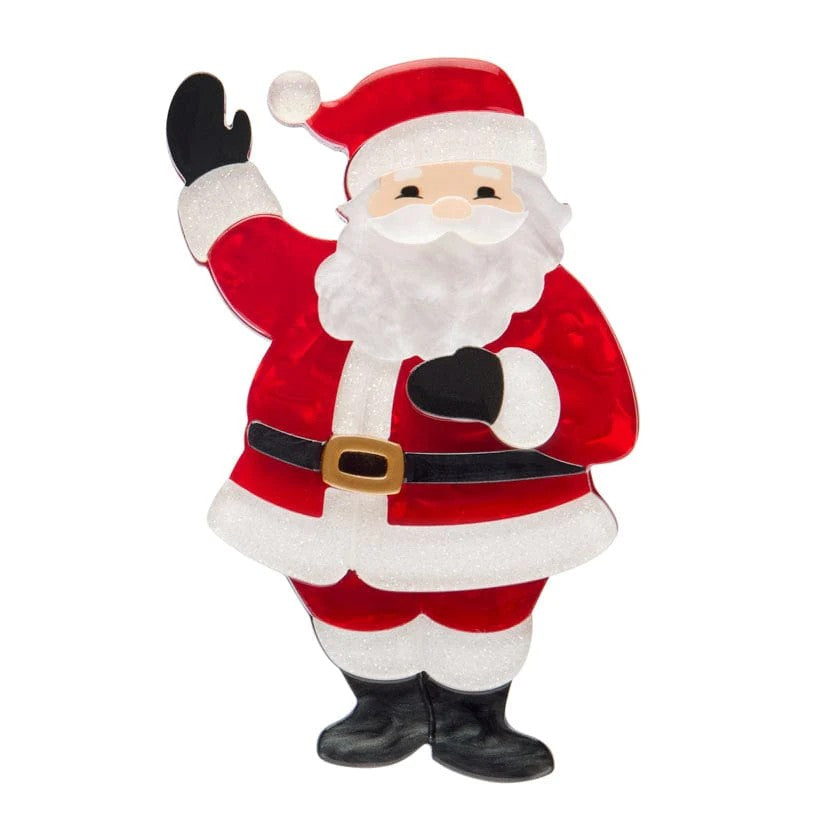 Santa's Surprise Brooch | Erstwilder. Australian Art Prints and Homewares. Green Door Decor. www.greendoordecor.com.au