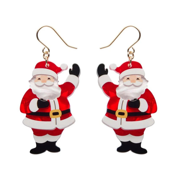 Santa's Surprise Drop Earrings | Erstwilder. Australian Art Prints and Homewares. Green Door Decor. www.greendoordecor.com.au