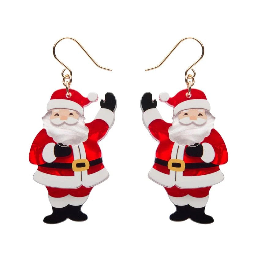 Santa's Surprise Drop Earrings | Erstwilder. Australian Art Prints and Homewares. Green Door Decor. www.greendoordecor.com.au