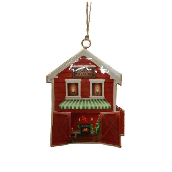 Santas Workshop Hanging House | Christmas Hanging Decoration by French Country Collections. Australian Art Prints and Homewares. Green Door Decor. www.greendoordecor.com.au