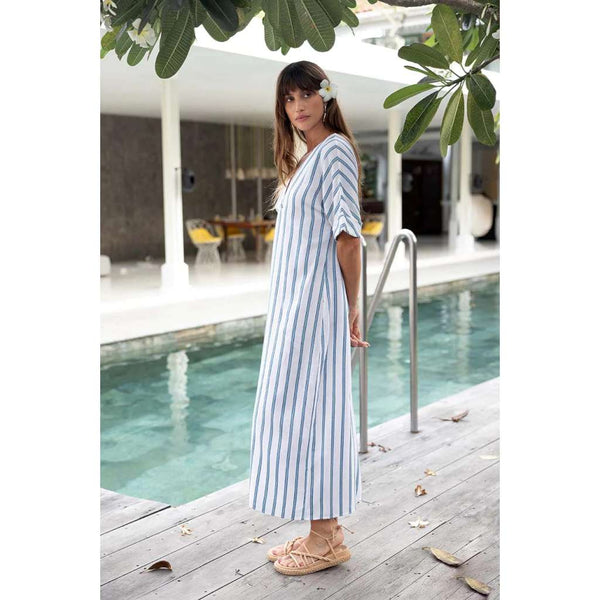 Santos Kaftan | Blue Stripe by Humidity Lifestyle. Australian Art Prints and Homewares. Green Door Decor. www.greendoordecor.com.au