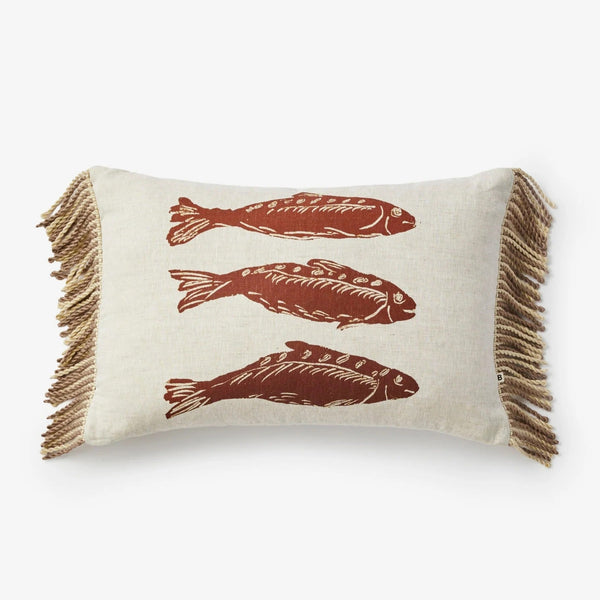 Cushion (60x40cm) | Sardines Tan by Bonnie and Neil. Australian Art Prints and Homewares. Green Door Decor. www.greendoordecor.com.au