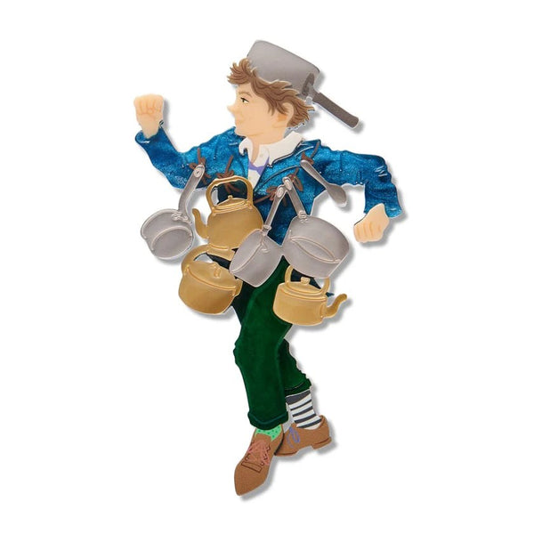 Saucepan Man Brooch | Erstwilder x Fleur Harris x Enid Blyton 'The Magic Faraway Tree'. Australian Art Prints, Gifts, Fashion and Homewares. Green Door Decor. www.greendoordecor.com.au