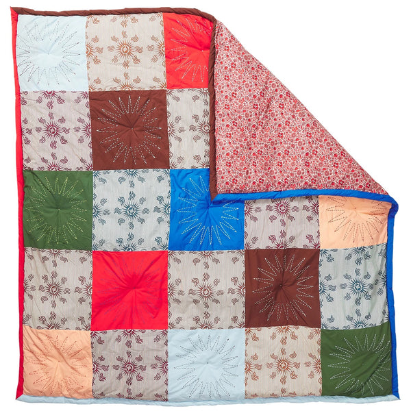 'Savannah' Patchwork Bedcover by Sage and Clare. Australian Art Prints, Gifts, Fashion and Homewares. Green Door Decor. www.greendoordecor.com.au
