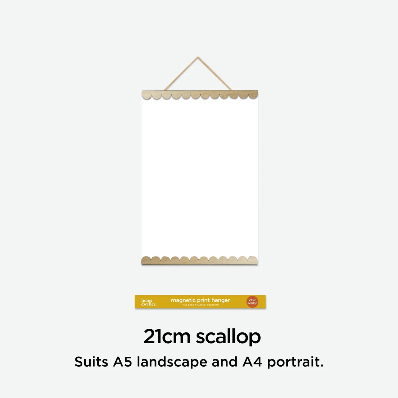Scallop Edge Magnetic Print Hanger | 21cm by Home Dweller. Australian Art Prints, Gifts, Fashion and Homewares. Green Door Decor. www.greendoordecor.com.au