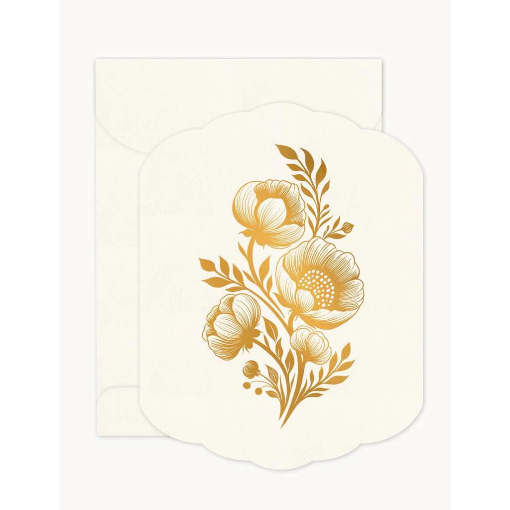 Scallop Greeting Card | 'Floral Blank' by Bespoke Letterpress. Australian Art Prints, Gifts, Fashion and Homewares. Green Door Decor. www.greendoordecor.com.au