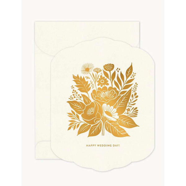 Scallop Greeting Card | 'Happy Wedding Day' by Bespoke Letterpress. Australian Art Prints, Gifts, Fashion and Homewares. Green Door Decor. www.greendoordecor.com.au