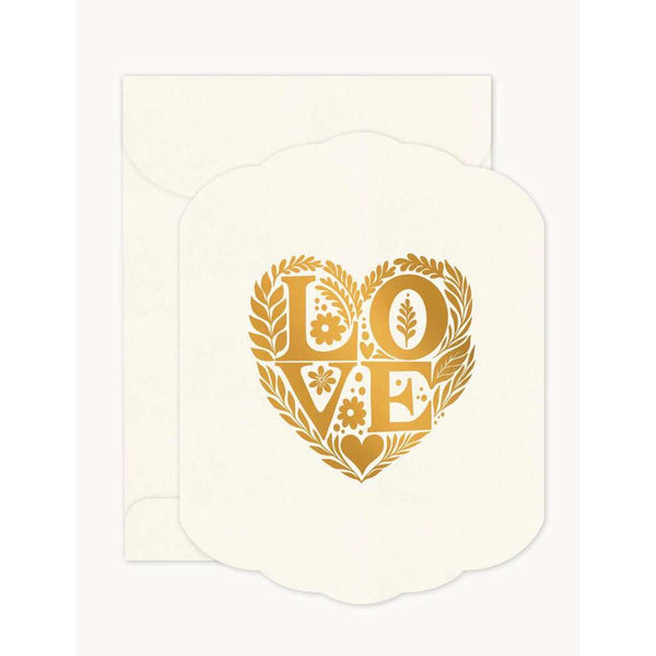 Scallop Greeting Card | 'Love' by Bespoke Letterpress. Australian Art Prints, Gifts, Fashion and Homewares. Green Door Decor. www.greendoordecor.com.au