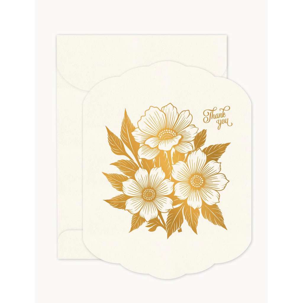 Scallop Greeting Card | 'Thank You' by Bespoke Letterpress. Australian Art Prints, Gifts, Fashion and Homewares. Green Door Decor. www.greendoordecor.com.au