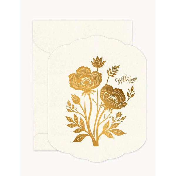 Scallop Greeting Card | 'With Love' by Bespoke Letterpress. Australian Art Prints, Gifts, Fashion and Homewares. Green Door Decor. www.greendoordecor.com.au