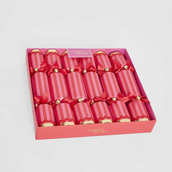 Scarlet Stripe Christmas Crackers | Fuchsia by Florabelle. Australian Art Prints and Homewares. Green Door Decor. www.greendoordecor.com.au