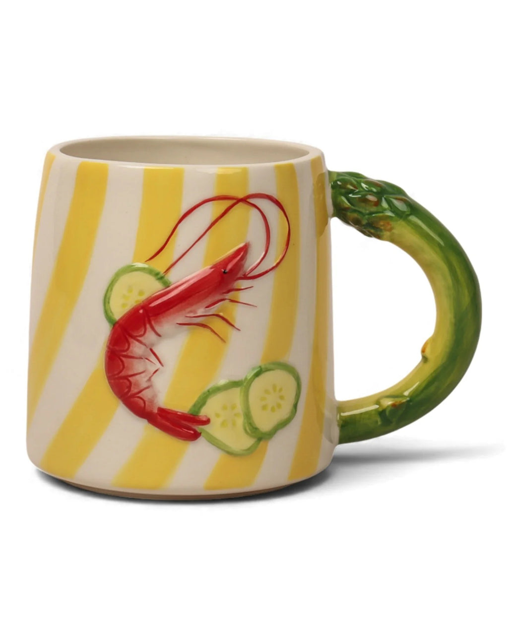 Seaview Stoneware Asparagus Mug by La La Land. Australian Art Prints, Gifts, Fashion and Homewares. Green Door Decor. www.greendoordecor.com.au