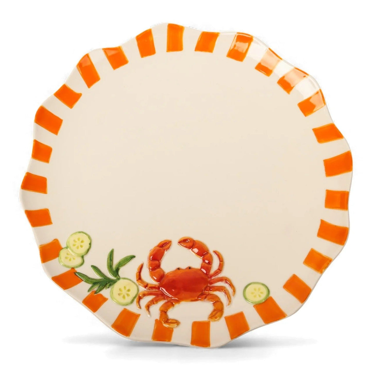 Seaview Stoneware Crab Dinner Plate by La La Land. Australian Art Prints, Gifts, Fashion and Homewares. Green Door Decor. www.greendoordecor.com.au