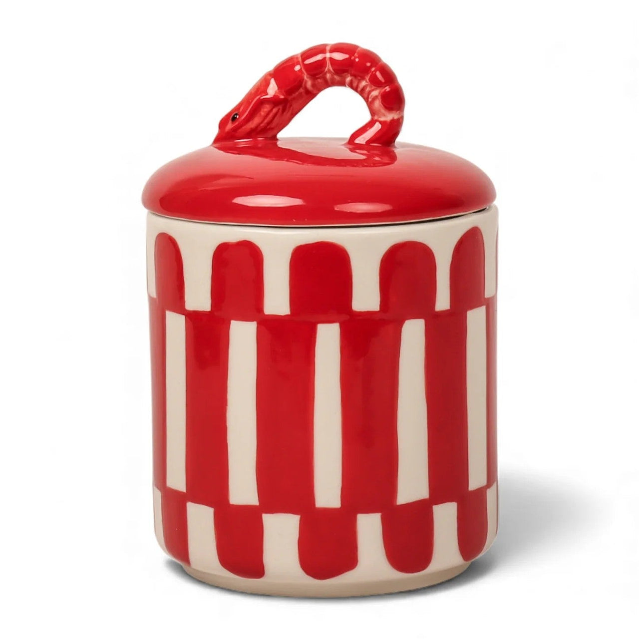 Seaview Stoneware Prawn Cannister by La La Land. Australian Art Prints, Gifts, Fashion and Homewares. Green Door Decor. www.greendoordecor.com.au