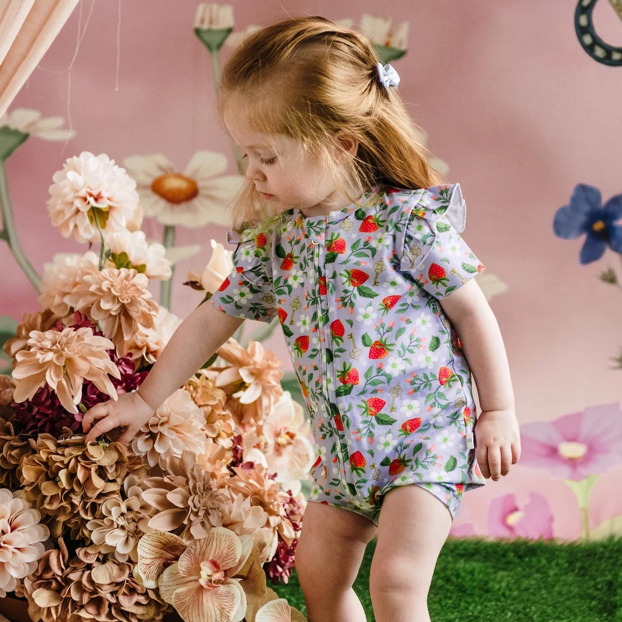 'Secret Diary' Precious Shorty Frill Coverall | Violet by Fleur Harris. Australian Art Prints and Homewares. Green Door Decor. www.greendoordecor.com.au