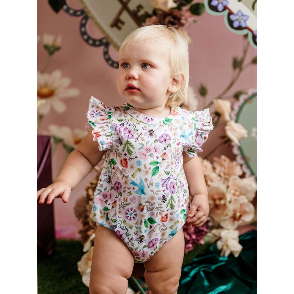 'Secret Diary' Sweet Bubble Romper - Egret by Fleur Harris. Australian Art Prints and Homewares. Green Door Decor. www.greendoordecor.com.au