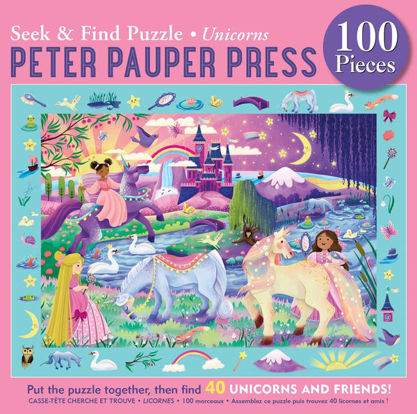 Seek & Find Puzzle (100 Pieces) | Unicorns by Peter Pauper Press. Australian Art Prints, Gifts, Fashion and Homewares. Green Door Decor. www.greendoordecor.com.au