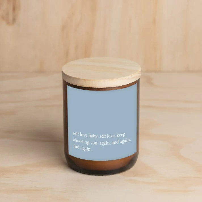 'Self Love' | Heartfelt Quote Candle by The Commonfolk Collective. Australian Art Prints and Homewares. Green Door Decor. www.greendoordecor.com.au