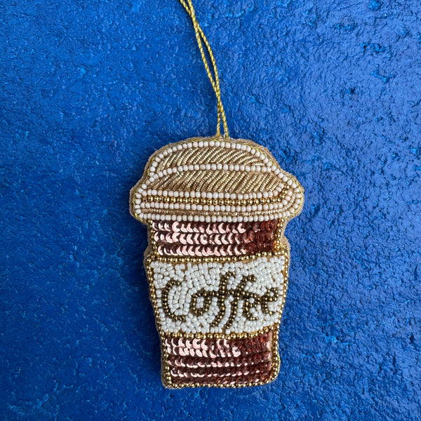 Sequin Christmas Decoration | Coffee by Mink & Me. Australian Art Prints and Homewares. Green Door Decor. www.greendoordecor.com.au