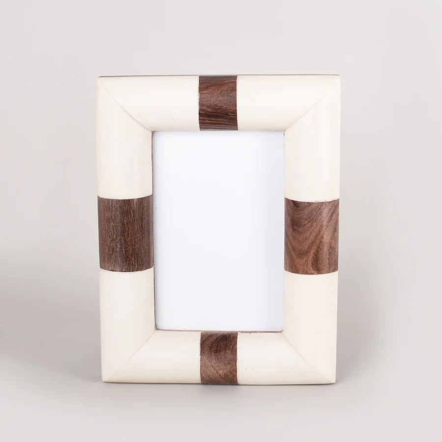 Sheesham Wood and Ivory Resin Photo Frame | 4 x 6" by New Direction Imports. Australian Art Prints, Gifts, Fashion and Homewares. Green Door Decor. www.greendoordecor.com.au