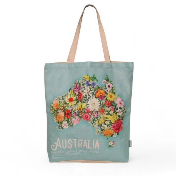 Shopping Tote Bag | G'day Australia Map by La La Land. Australian Art Prints and Homewares. Green Door Decor. www.greendoordecor.com.au