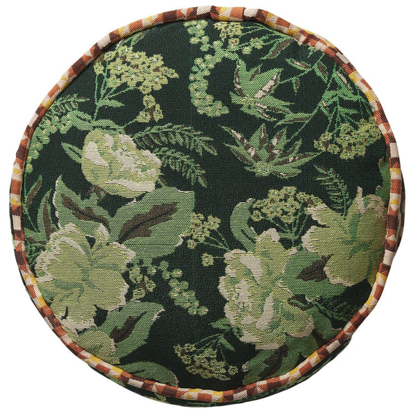 'Sierra' Round Jacquard Cushion by Sage and Clare. Australian Art Prints, Gifts, Fashion and Homewares. Green Door Decor. www.greendoordecor.com.au