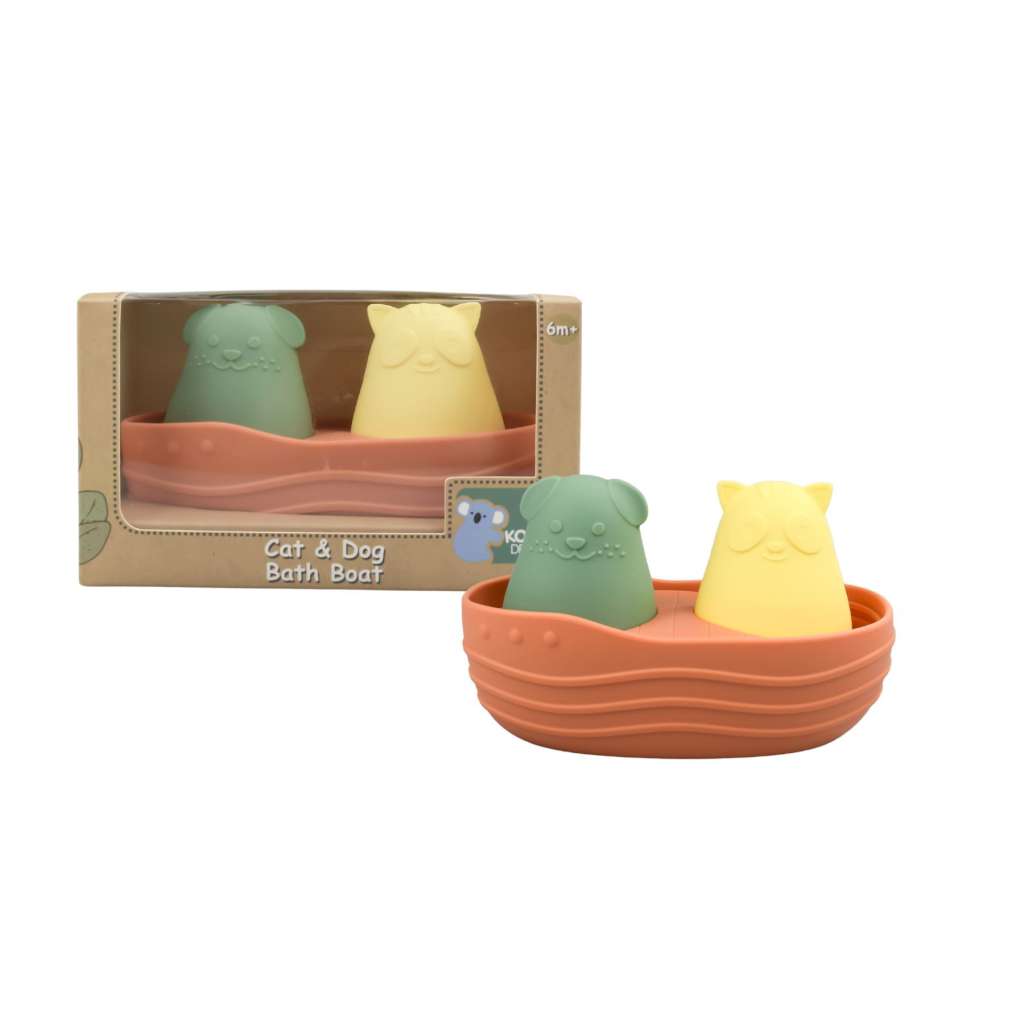 Silicone Bath Boat with Animal Squirter | Cat & Dog by Eleganter Australia. Australian Art Prints, Gifts, Fashion and Homewares. Green Door Decor. www.greendoordecor.com.au
