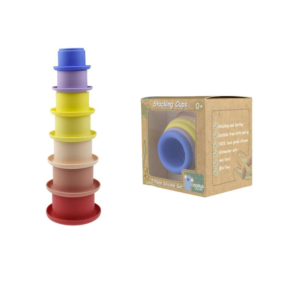 Silicone Stacking Cups | Pink by Eleganter Australia. Australian Art Prints, Gifts, Fashion and Homewares. Green Door Decor. www.greendoordecor.com.au