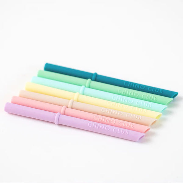 Reusable Single Silicone Straws | Various Colours by Chino Club. Australian Art Prints and Homewares. Green Door Decor. www.greendoordecor.com.au