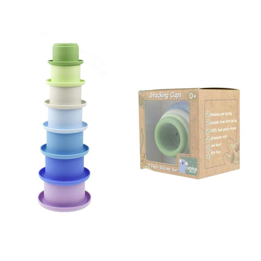 Silicone Stacking Cups | Blue by Eleganter Australia. Australian Art Prints, Gifts, Fashion and Homewares. Green Door Decor. www.greendoordecor.com.au