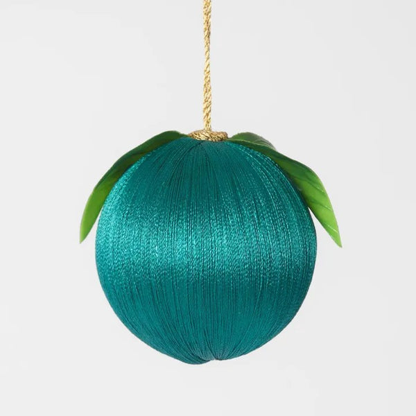 Silk Fruit Bauble - Emerald Green | Christmas Hanging Decorations by Florabelle. Australian Art Prints and Homewares. Green Door Decor. www.greendoordecor.com.au