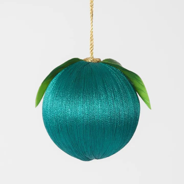Silk Fruit Bauble - Emerald Green | Christmas Hanging Decorations by Florabelle. Australian Art Prints and Homewares. Green Door Decor. www.greendoordecor.com.au