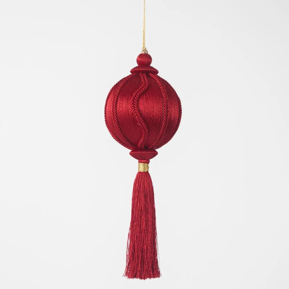 Silk Tassel Bauble Decoration - Red | Christmas Hanging Decorations by Florabelle. Australian Art Prints and Homewares. Green Door Decor. www.greendoordecor.com.au