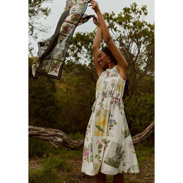 Silk Scarf | Charcoal Archive Floral by Nancybird. Australian Art Prints, Gifts, Fashion and Homewares. Green Door Decor. www.greendoordecor.com.au