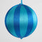 Silk Stripe Bauble Large - Blue & Turquoise | Christmas Hanging Decorations by Florabelle. Australian Art Prints and Homewares. Green Door Decor. www.greendoordecor.com.au