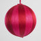 Silk Stripe Bauble Large - Fuchsia & Red | Christmas Hanging Decorations by Florabelle. Australian Art Prints and Homewares. Green Door Decor. www.greendoordecor.com.au