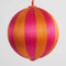 Silk Stripe Bauble Large - Pink & Orange | Christmas Hanging Decorations by Florabelle. Australian Art Prints and Homewares. Green Door Decor. www.greendoordecor.com.au