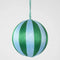 Silk Stripe Bauble Medium - Blue & Green | Christmas Hanging Decorations by Florabelle. Australian Art Prints and Homewares. Green Door Decor. www.greendoordecor.com.au