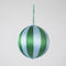 Silk Stripe Bauble Medium - Blue & Green | Christmas Hanging Decorations by Florabelle. Australian Art Prints and Homewares. Green Door Decor. www.greendoordecor.com.au