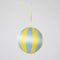 Silk Stripe Bauble Medium - Blue & Yellow | Christmas Hanging Decorations by Florabelle. Australian Art Prints and Homewares. Green Door Decor. www.greendoordecor.com.au