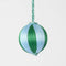 Silk Stripe Bauble Small - Blue & Green | Christmas Hanging Decorations by Florabelle. Australian Art Prints and Homewares. Green Door Decor. www.greendoordecor.com.au