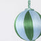 Silk Stripe Bauble Small - Blue & Green | Christmas Hanging Decorations by Florabelle. Australian Art Prints and Homewares. Green Door Decor. www.greendoordecor.com.au