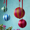 Silk Stripe Baubles | Christmas Hanging Decorations by Florabelle. Australian Art Prints and Homewares. Green Door Decor. www.greendoordecor.com.au