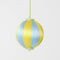 Silk Stripe Bauble Small - Blue & Yellow | Christmas Hanging Decorations by Florabelle. Australian Art Prints and Homewares. Green Door Decor. www.greendoordecor.com.au